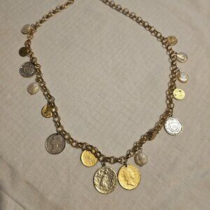 Chico's Long Necklace with Coins